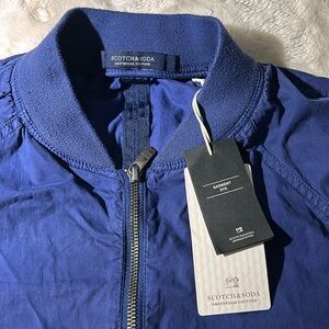BNWT Men’s Scotch & Soda Garment-dyed Blue Bomber Size Medium
